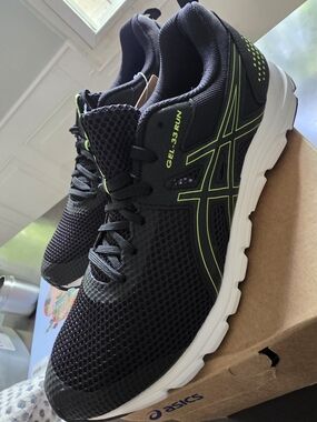 ASICS GEL-33 RUN Men's Black Neon Green Running Shoes